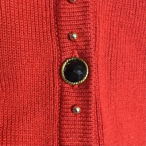 KIKIT Christmas Cardigan Size M Red Beaded Sequins Flower Martini Snowman Lights Size M