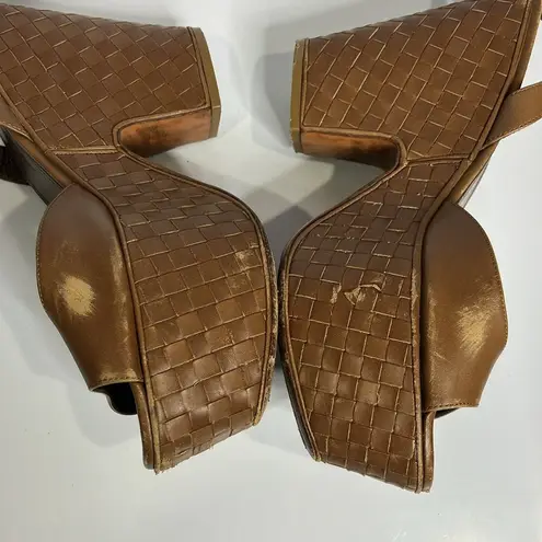 Bottega Veneta Intrecciato weave platform leather sandals made in Italy sz 39.5