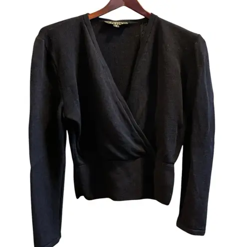 St. John Women's navy blue Wrap Sweater Top Size M Long Sleeve Casual