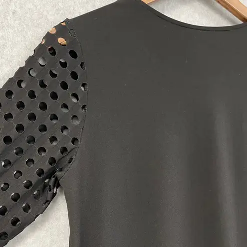 Clara Sun Woo Top Womens Small Cut Out Layered Minimal Gothic Grunge Witchy USA Black