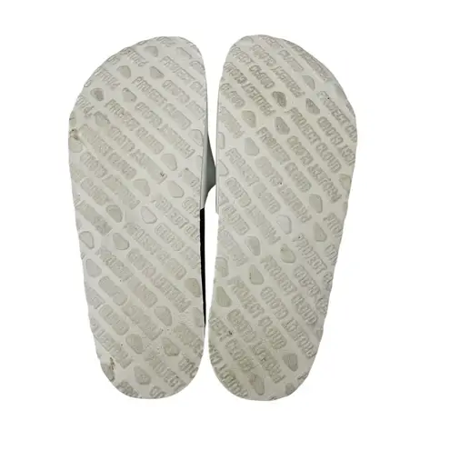 Project clouds Ibiza Sandals Leather Slides White Comfort Coastal Grandma shoes Size 8