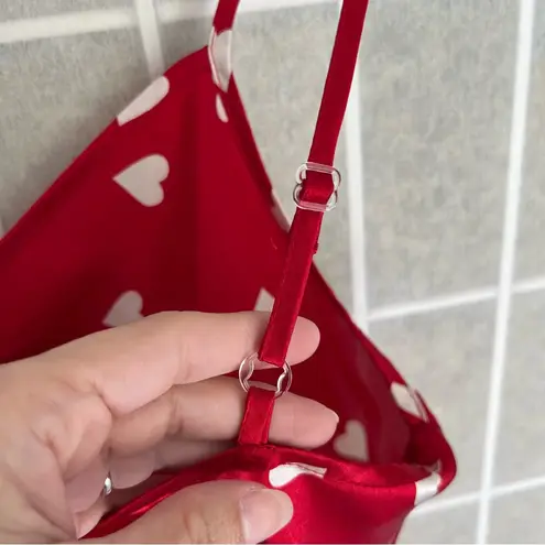 Morgan Taylor Intimates slip dress nightie night gown Red with white hearts XS