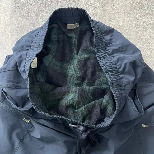 Eddie Bauer  Womens Flannel Lined Jogger Pants Navy Blue Size 10 Cargo Pockets