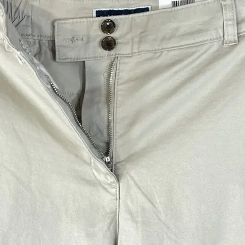 Karen Scott SZ 6 Capris Comfort Waist Mid-Rise Pockets Stretch Zip-Fly Beige New