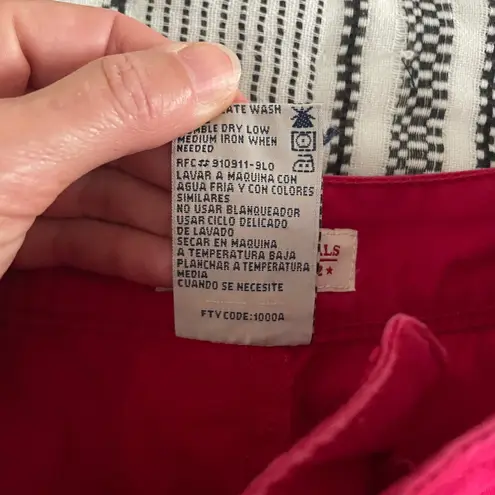 Faded Glory ‎ Cargo Mini Skirt sz 8 Med Cotton Utility Red Y2K Hipster Trendy 90s