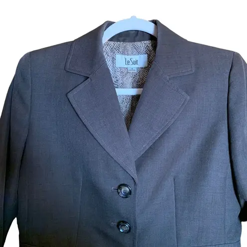 Le Suit Womens Size 4 Brown 3 Button Suit Blazer Career Jacket