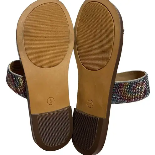 Wild Pair Rainbow Sparkle Slide Sandal Size 5 New
