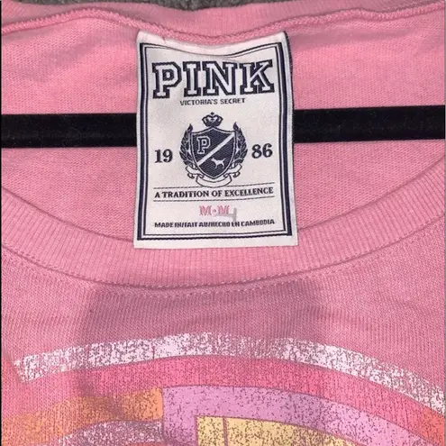PINK - Victoria's Secret Victoria’s Secret PINK VINTAGE Pink Peace Sign Sweatshirt
