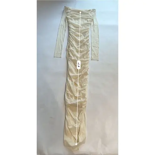 BUMPSUIT NEW Off The Shoulder Soft Mesh Maternity Dress in Ivory