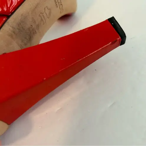 Jimmy Choo Patent Leather Pepper Slingback Sandal Heels Orange