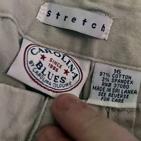 Carolina Blues Size 16 Cotton Spandex Shorts, Casual Beige