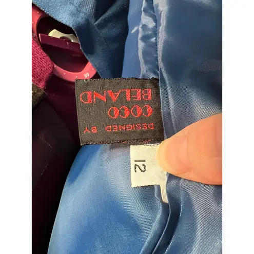 suit skirt set 1980s blue boxy boyfriend straight skirt Size 12