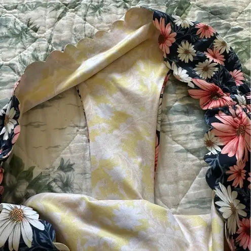 Agua Bendita Agua Benita Daisy Bikini Bottom Scalloped Seamless XL Blue Pink Crochet Flower