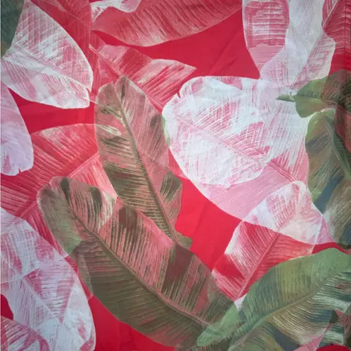 Tahari Sleeveless Tank Top Blouse Size Large Tropical Banana Leaf Print Vibrant