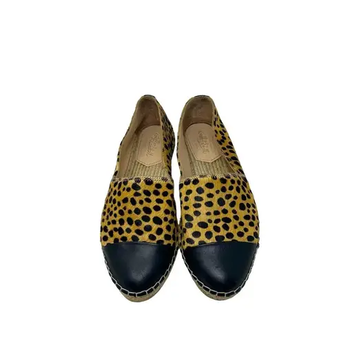 Loeffler Randall Mara Cheetah Leopard Calf Hair Espadrille Flats Size 7.5