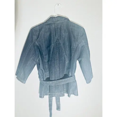 Baccini Denim Belted Jacket Size M