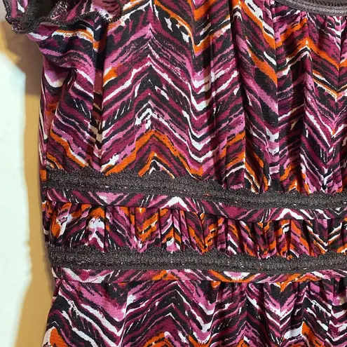 AB Studio Ruffle Chevron Top XL EUC