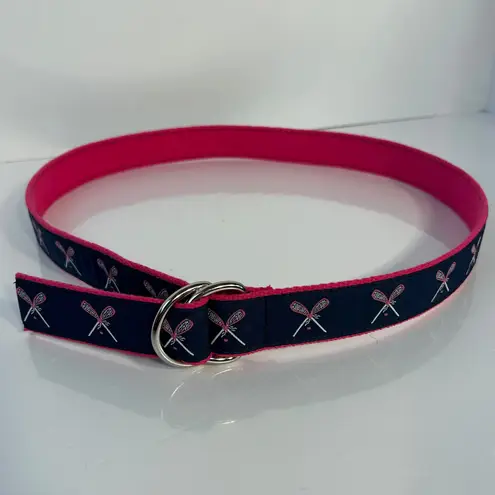 Eliza B Navy Pink Lacrosse Crossed Sticks Belt Size M Preppy Y2k Blue Size M