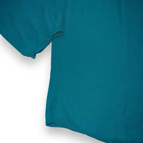 Sami & Jo Womens Blouse Top Shirt Green Pullover Balloon Sleeve V Neck XL