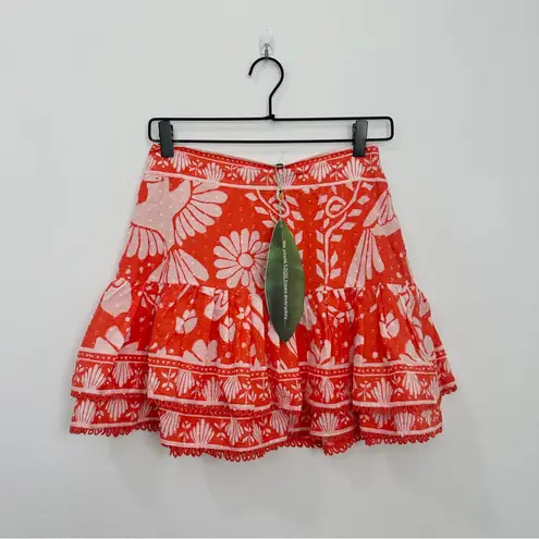Farm Rio NWT Orange Neon Jungle Mini Skirt Size XS