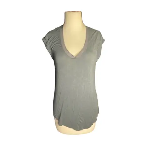 H by Bordeaux Gray Draped V-Neck Tee Minimalist Soft Stretch S