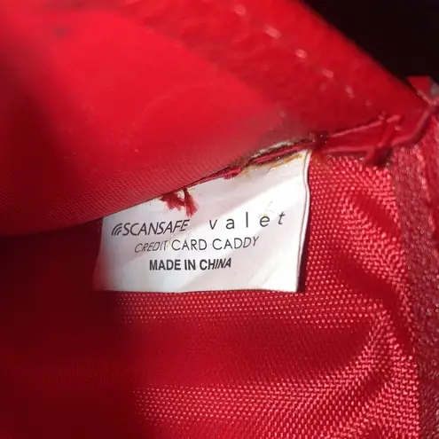 Red Vegan Leather Scansafe RFID Credit Card Caddy Wallet