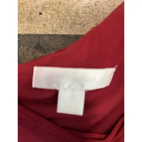 Ann Taylor  Dress Womens Size 10 Red One Shoulder  Midi Flowy‎ Cocktail Event