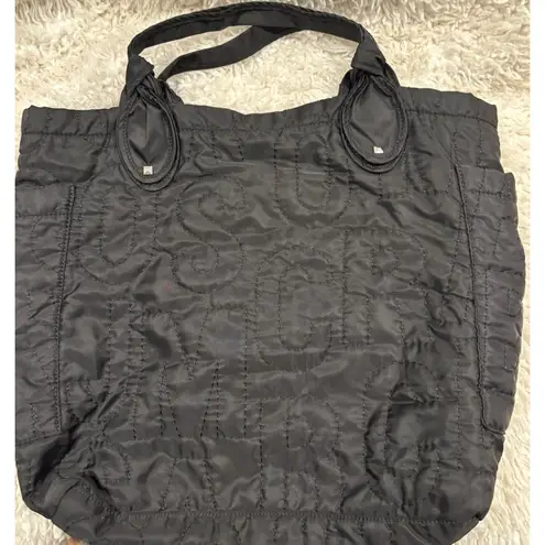 Marc by Marc Jacobs MARC JACOBS Large Black Logo Quilted Nylon Double Handle Tote Bag 20L x 18W x 5H