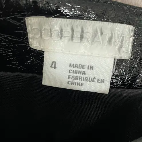 Cooperative Faux Leather Shiny Black Mini Skirt