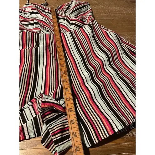 Trixxi ‎ Striped Cami Romper V Neck XS Womens Adjustable Straps Elastic Waist