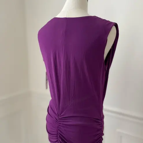 Laundry by Design NWT Ruched Stretchy Sheath Dress Sequins Ambrosia Plum 12