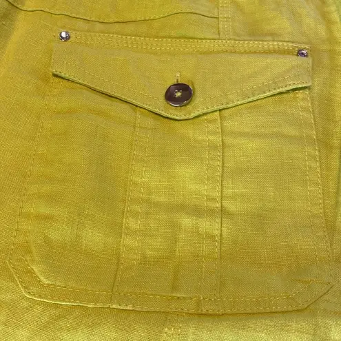 Linen Shorts Citrus Lemon Sz 12 Yellow