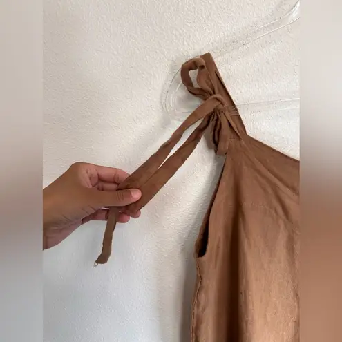 YAYAVOO Over Sized 100% Linen Wide Leg Jumpsuit Size undefined