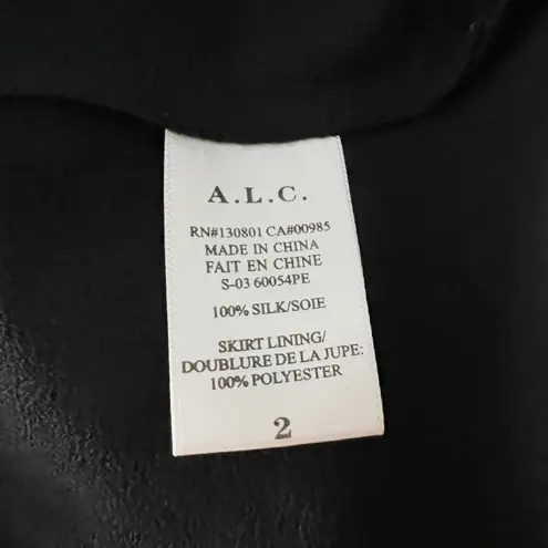 A.L.C. Silk Chiffon Red Blue Floral Flower Print Pattern Tie Waist Mini Dress 2