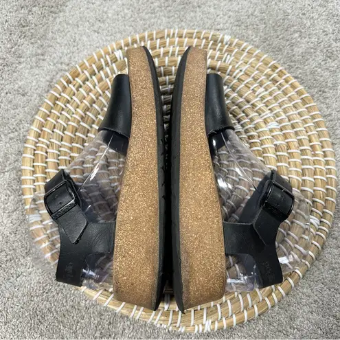 Papillio by Birkenstock Leather Glenda Platform Sandals Ankle Straps in Black 8