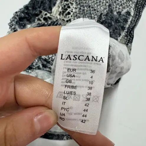 LASCANA Dress Womens Size 4 Black White Mixed Animal Print Spaghetti Strap