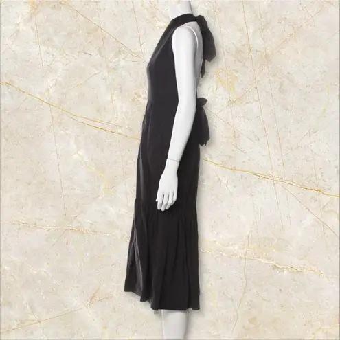 REBECCA VALLANCE Black Tiered Midi Dress Size Medium / US 6 / UK 10