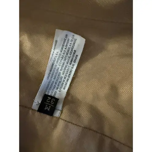 Massimo Dutti Beige Trench Coat Double-Breasted Belted Size M Vintage