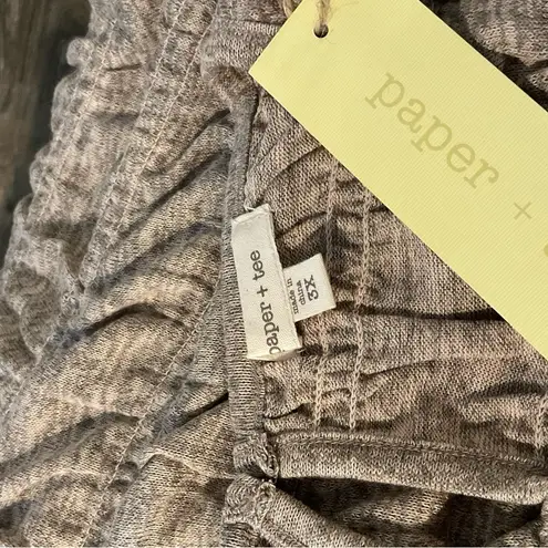 Paper + Tee Paper Tee taupe smocked top. Size 3X. P2P 32”, length 28”