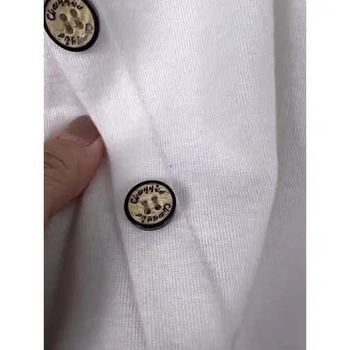 Harhay Women's Button Side Long Sleeve Top Medium White Cream Faux Suede Elbow P