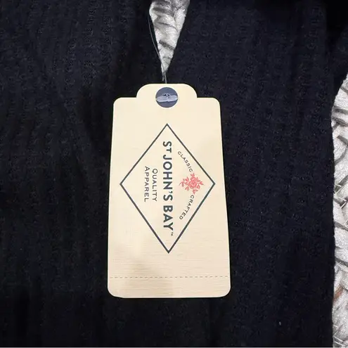 st. john's bay NWT  Black Waffle Knit Cowl Neck Long Sleeve