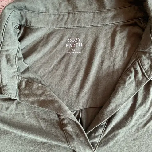 Cozy Earth Bamboo Lounge Short Sleeve Top Blouse Women’s Size XL Green