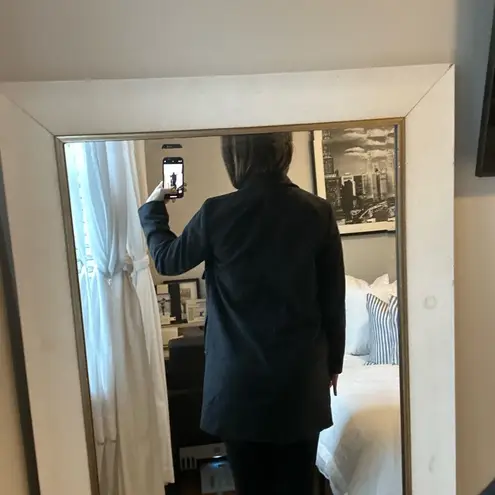 J.Crew  wool charcoal grey mid length women’s pea coat size medium! thumbnail 10