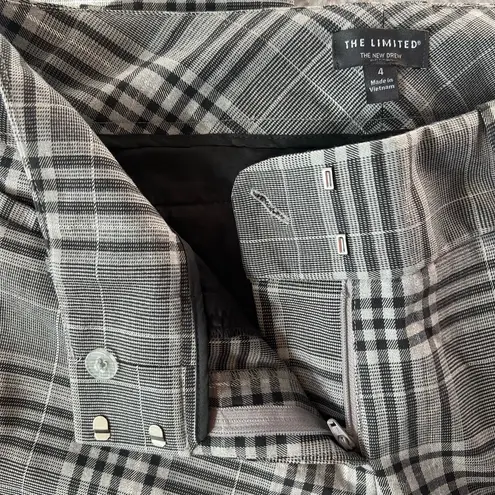 The Limited Y2K  Gray Black Plaid Trousers Size 4 Metallic Dazzle