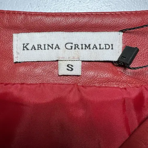 Karina Grimaldi Karina Grimaldi Florence Studded Skirt In Rust Size Small Lamb Leather