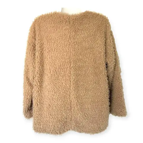 Elodie | Small | Teddy Bear Open Front Faux Fur Sherpa 3/4 Sleeve Cropped Jacket
