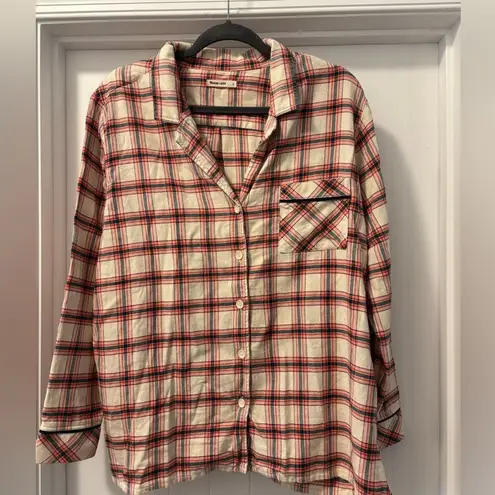 Marine layer Classic PJ Top in Red Plaid Size Large