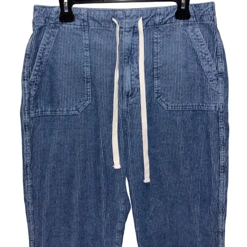J.Crew Womens Tie waist camp pant in indigo dyed corduroy Size M Blue Size M