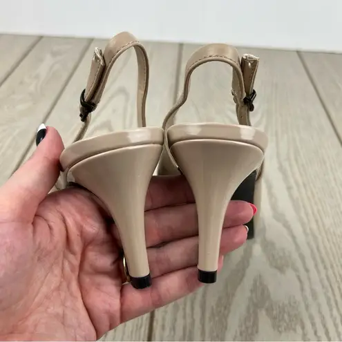 Life Stride Women's Teller Slingback Peep Toe Pumps 7.5W Silky Taupe $70