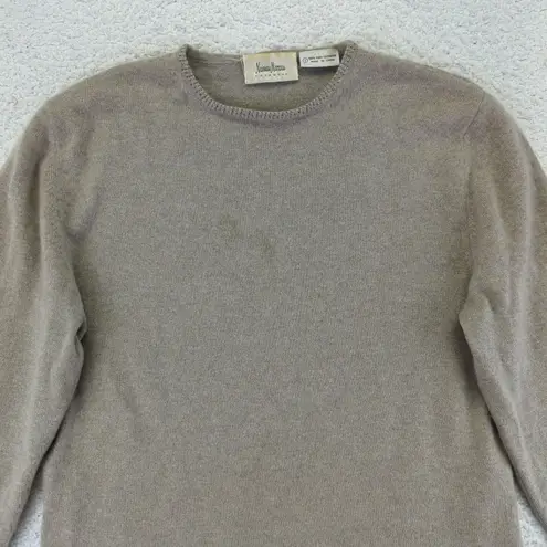 Neiman Marcus Cashmere Sweater Womens Taupe Crew Neck 100% Pure Cashmere Large
